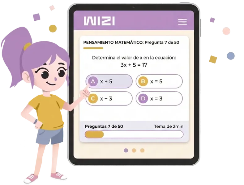 Estudiante usando la app WIZI para preparar el examen de ingreso UAM
